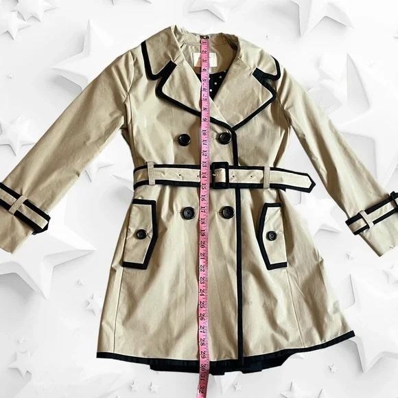 Kate Spade Tan/Black Trench Coat girl size M - Picture 8 of 9